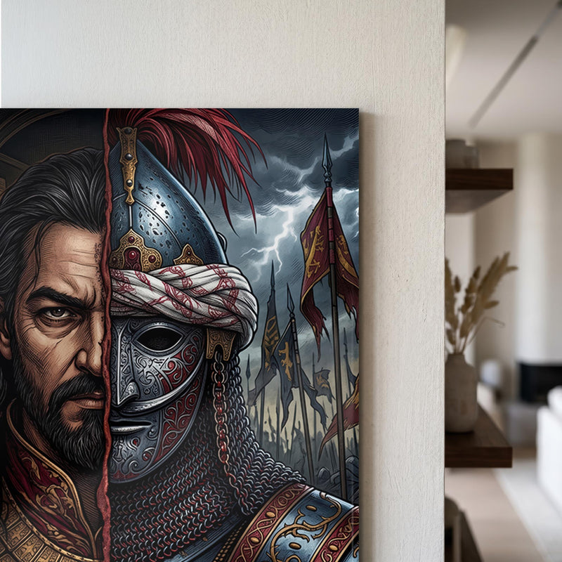 Sultan Savaşçı İkili Portre Cam Tablo Ortam Görseli