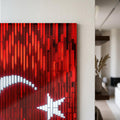 Dijital Piksel Mozaik Türk Bayrağı Cam Tablo – Cam Tablo