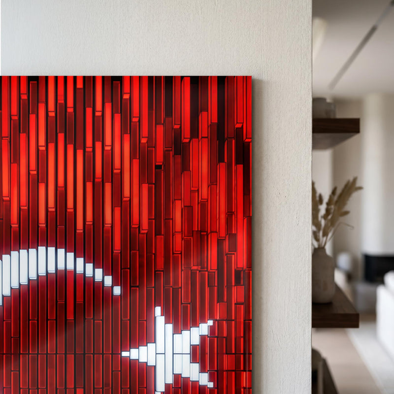 Dijital Piksel Mozaik Türk Bayrağı Cam Tablo – Cam Tablo