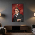 Çerçevesiz Türk Milliyetçi Portre Cam Tablo