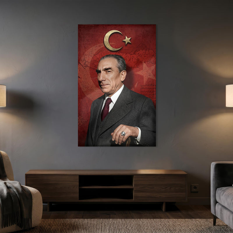 Çerçevesiz Türk Milliyetçi Portre Cam Tablo