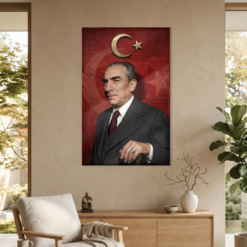 Türk Milliyetçi Portre Cam Tablo Ortam Görseli