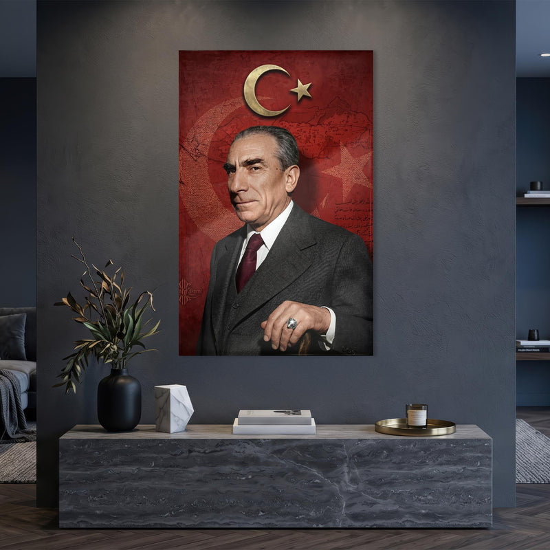 Türk Milliyetçi Portre Cam Tablo Ortam Görseli