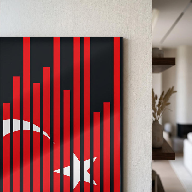 Siyah Şerit Türk Bayrağı Cam Tablo – Cam Tablo
