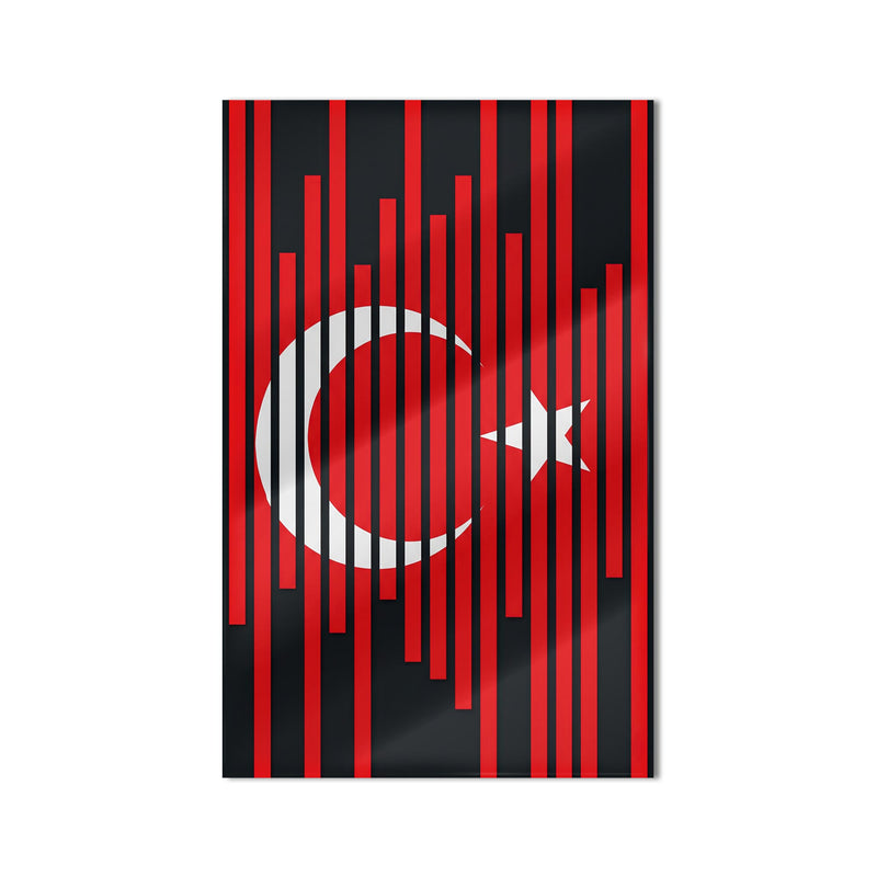 Siyah Şerit Türk Bayrağı Cam Tablo – Cam Tablo