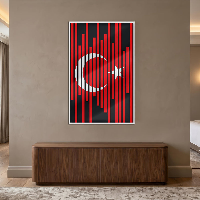 Siyah Şerit Türk Bayrağı Cam Tablo – Cam Tablo