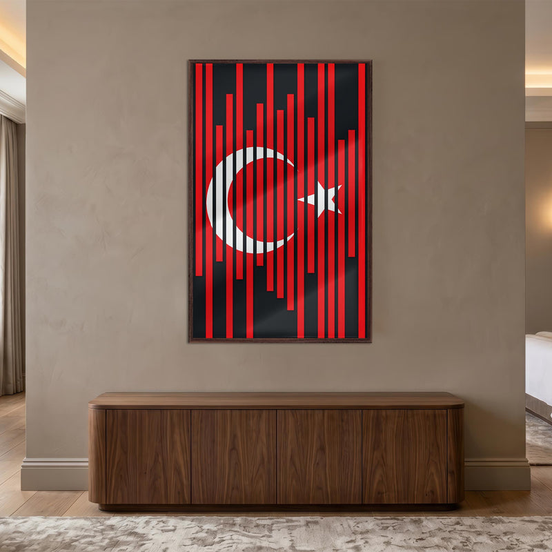 Siyah Şerit Türk Bayrağı Cam Tablo – Cam Tablo