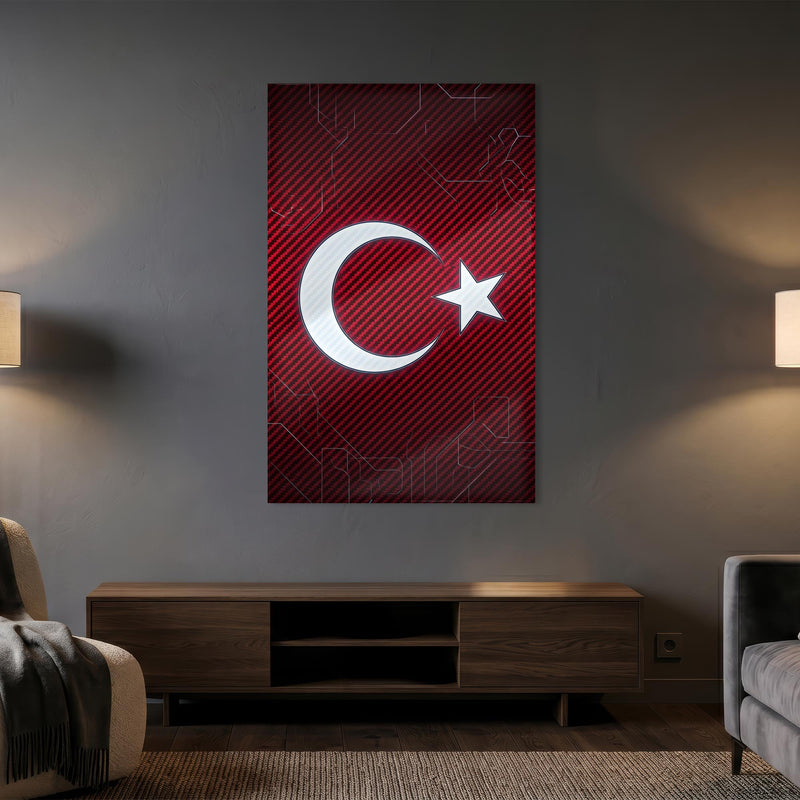 Teknoloji Devre Türk Bayrağı Cam Tablo – Cam Tablo