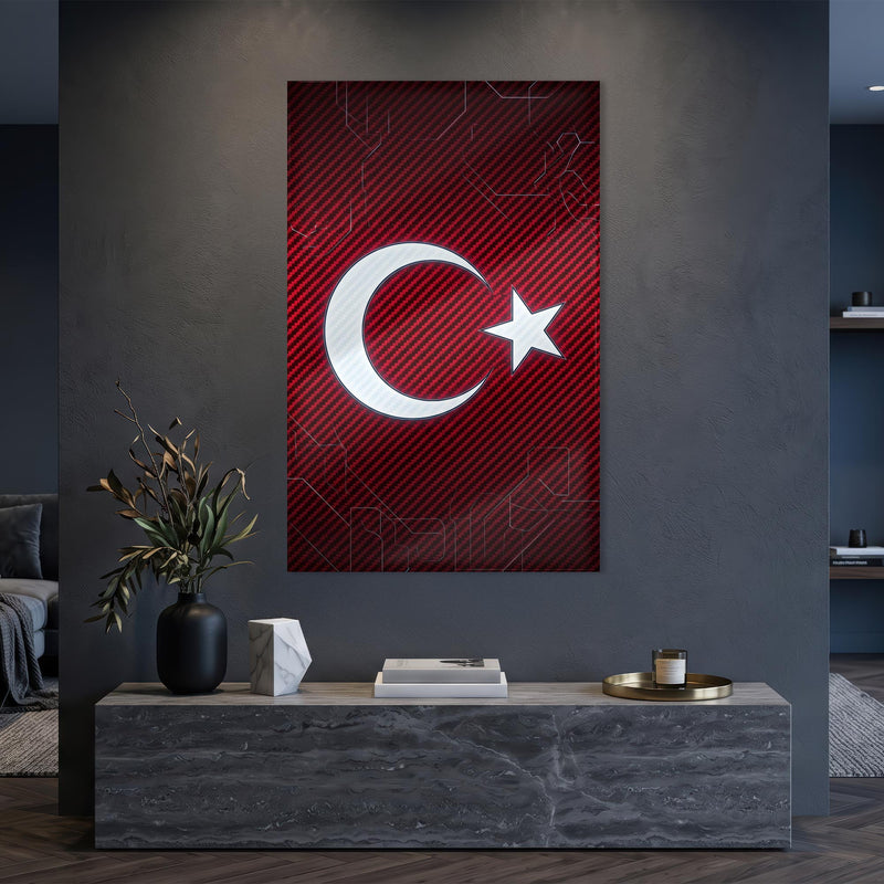Teknoloji Devre Türk Bayrağı Cam Tablo – Cam Tablo