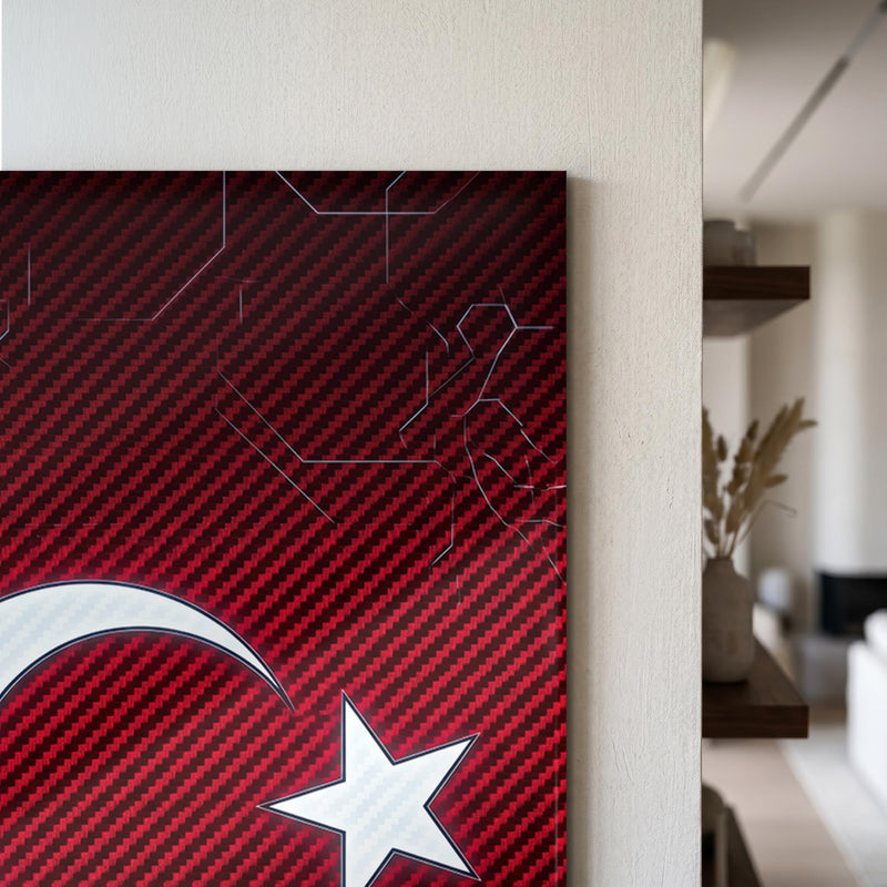 Teknoloji Devre Türk Bayrağı Cam Tablo – Cam Tablo