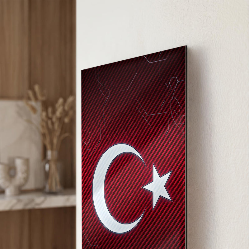 Teknoloji Devre Türk Bayrağı Cam Tablo – Cam Tablo