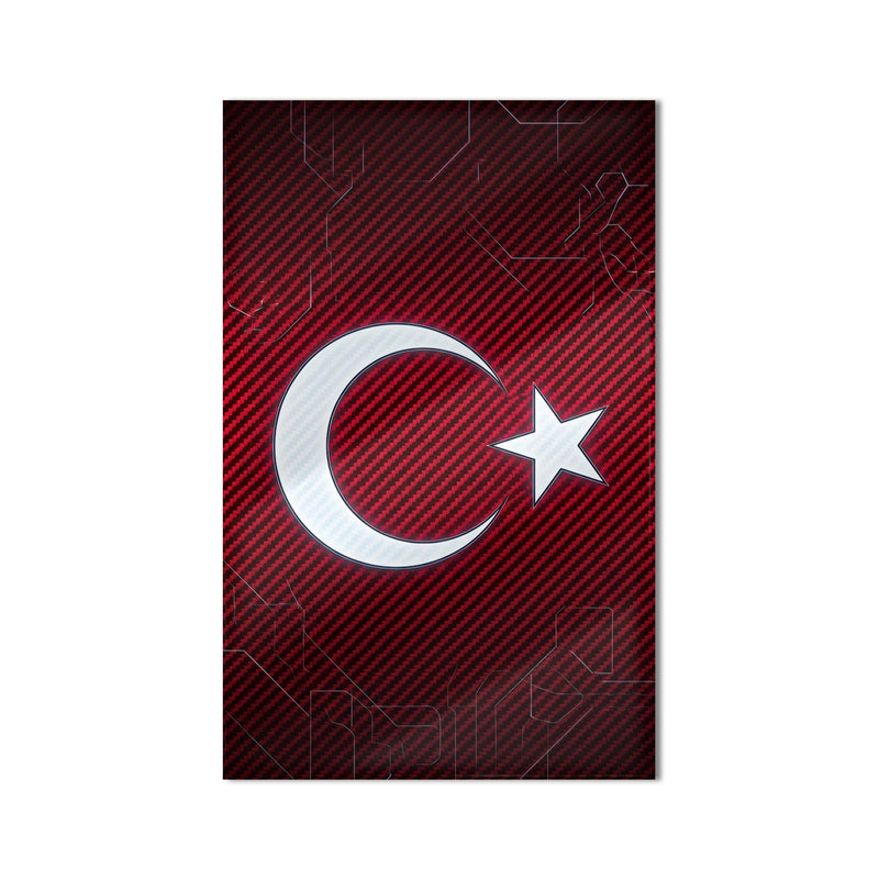 Teknoloji Devre Türk Bayrağı Cam Tablo – Cam Tablo