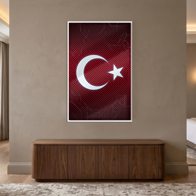 Teknoloji Devre Türk Bayrağı Cam Tablo – Cam Tablo