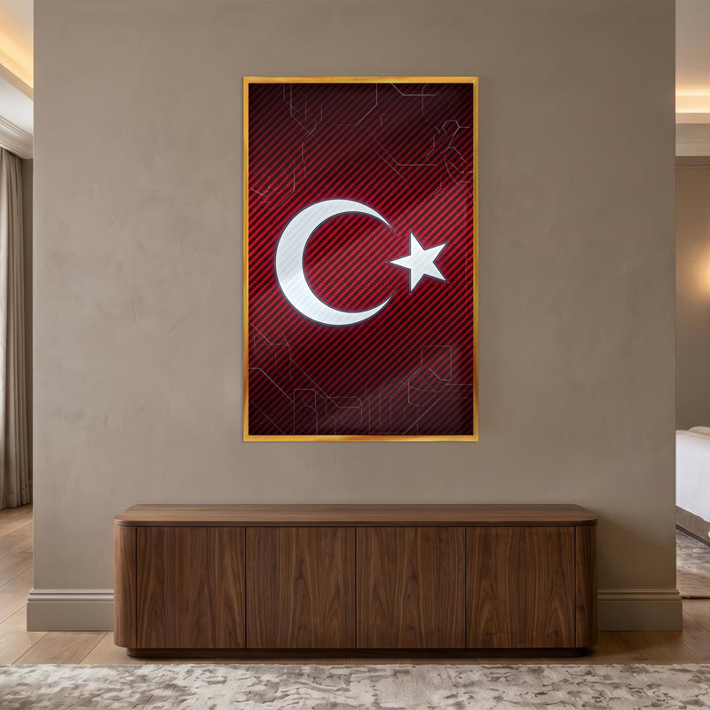 Teknoloji Devre Türk Bayrağı Cam Tablo – Cam Tablo
