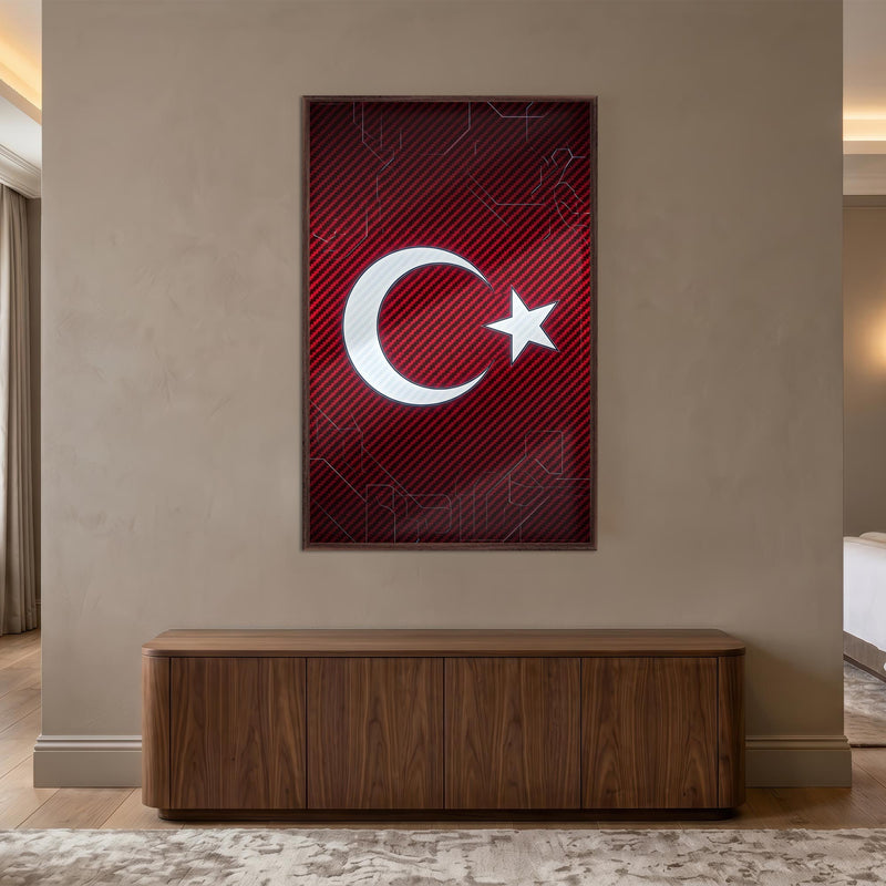 Teknoloji Devre Türk Bayrağı Cam Tablo – Cam Tablo