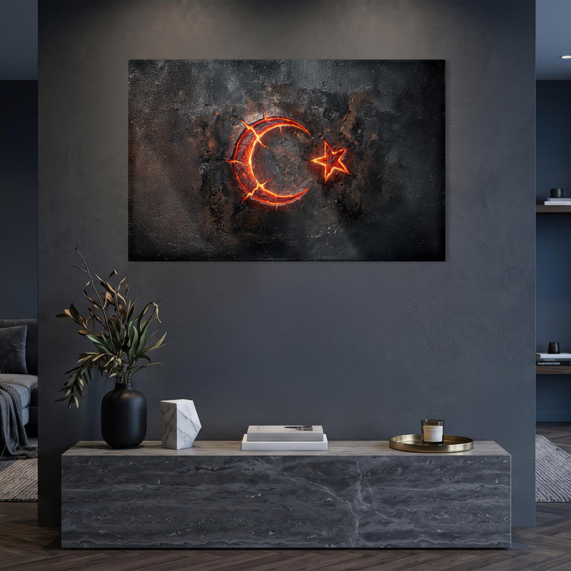 Lav Efekti Türk Bayrağı Cam Tablo – Cam Tablo