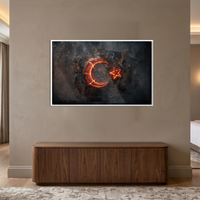 Lav Efekti Türk Bayrağı Cam Tablo – Cam Tablo
