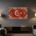 Kilim Desen Türk Bayrağı Cam Tablo – Cam Tablo