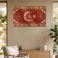 Kilim Desen Türk Bayrağı Cam Tablo – Cam Tablo