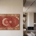 Kilim Desen Türk Bayrağı Cam Tablo – Cam Tablo