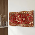Kilim Desen Türk Bayrağı Cam Tablo – Cam Tablo