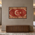 Kilim Desen Türk Bayrağı Cam Tablo – Cam Tablo