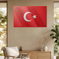 Flat Minimal Türk Bayrağı Cam Tablo – Cam Tablo