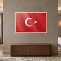 Flat Minimal Türk Bayrağı Cam Tablo – Cam Tablo