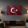 Kabartma Deri Görünümlü Türk Bayrağı Cam Tablo – Cam Tablo