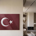 Kabartma Deri Görünümlü Türk Bayrağı Cam Tablo – Cam Tablo