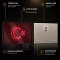 Neon İşık Türk Bayrağı Cam Tablo – Cam Tablo