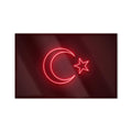 Neon İşık Türk Bayrağı Cam Tablo – Cam Tablo