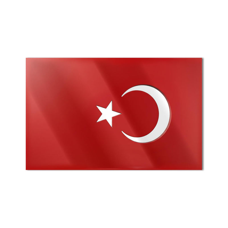 Çıkartma Efektli Türk Bayrağı Cam Tablo – Cam Tablo