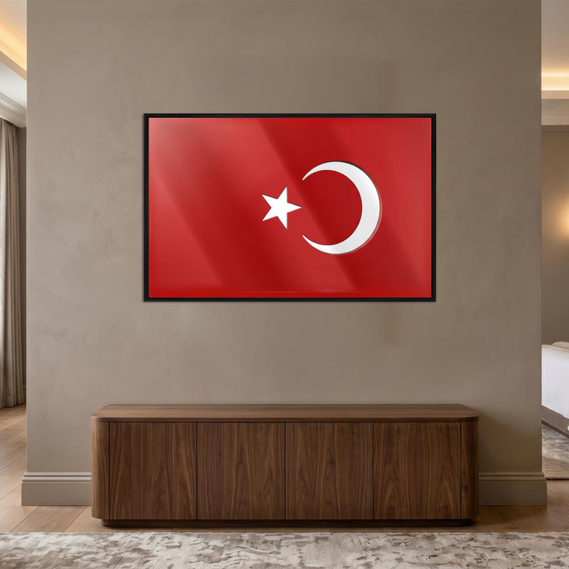 Çıkartma Efektli Türk Bayrağı Cam Tablo – Cam Tablo