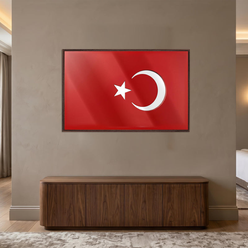 Çıkartma Efektli Türk Bayrağı Cam Tablo – Cam Tablo