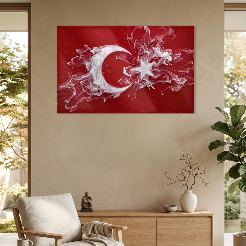 Duman Dalgası Türk Bayrağı Cam Tablo – Cam Tablo