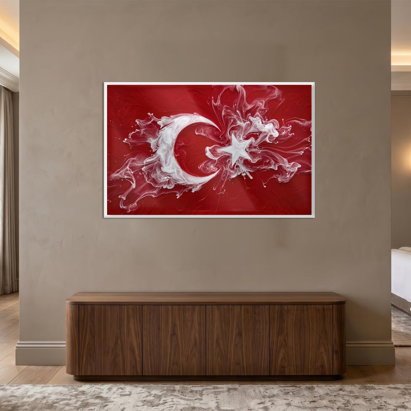 Duman Dalgası Türk Bayrağı Cam Tablo – Cam Tablo