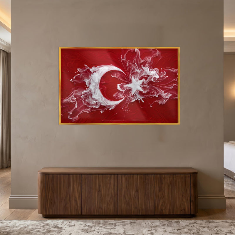 Duman Dalgası Türk Bayrağı Cam Tablo – Cam Tablo