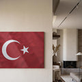 Kumaş Görünümlü Türk Bayrağı Cam Tablo – Cam Tablo