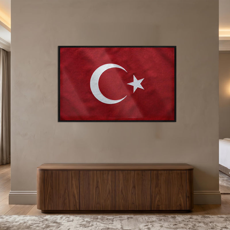 Kumaş Görünümlü Türk Bayrağı Cam Tablo – Cam Tablo