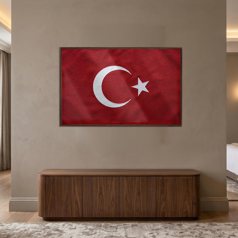Kumaş Görünümlü Türk Bayrağı Cam Tablo – Cam Tablo