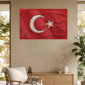 Kum Görünümlü Türk Bayrağı Cam Tablo – Cam Tablo