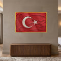 Kum Görünümlü Türk Bayrağı Cam Tablo – Cam Tablo