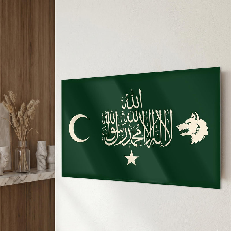 Türk İslam Bayrağı Cam Tablo – Cam Tablo