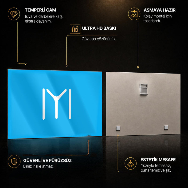 IYI Kayı Boyu Mavi Cam Tablo – Cam Tablo