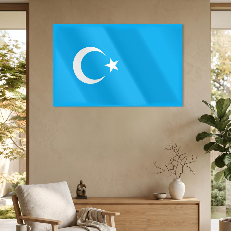 Doğu Türkistan Bayrağı Cam Tablo – Cam Tablo