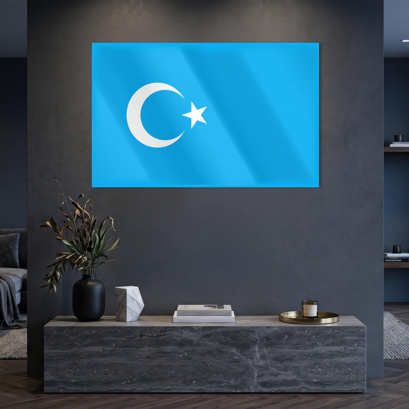 Doğu Türkistan Bayrağı Cam Tablo – Cam Tablo
