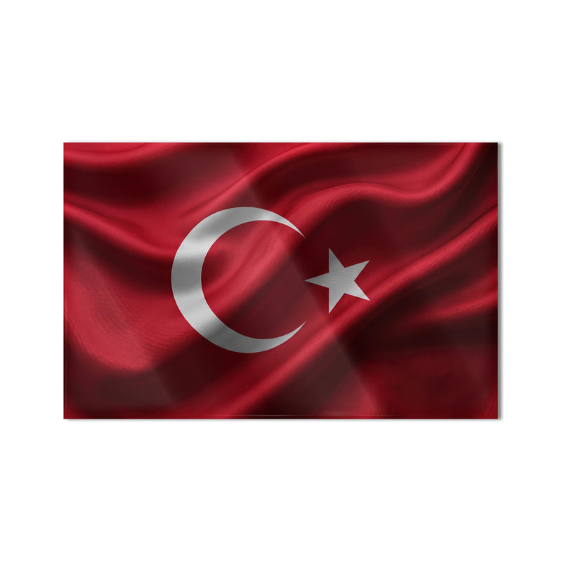 İpek Görünümlü Türk Bayrağı Cam Tablo – Cam Tablo