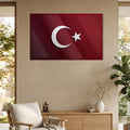 Minimal 3D Türk Bayrağı Cam Tablo – Cam Tablo