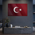 Minimal 3D Türk Bayrağı Cam Tablo – Cam Tablo
